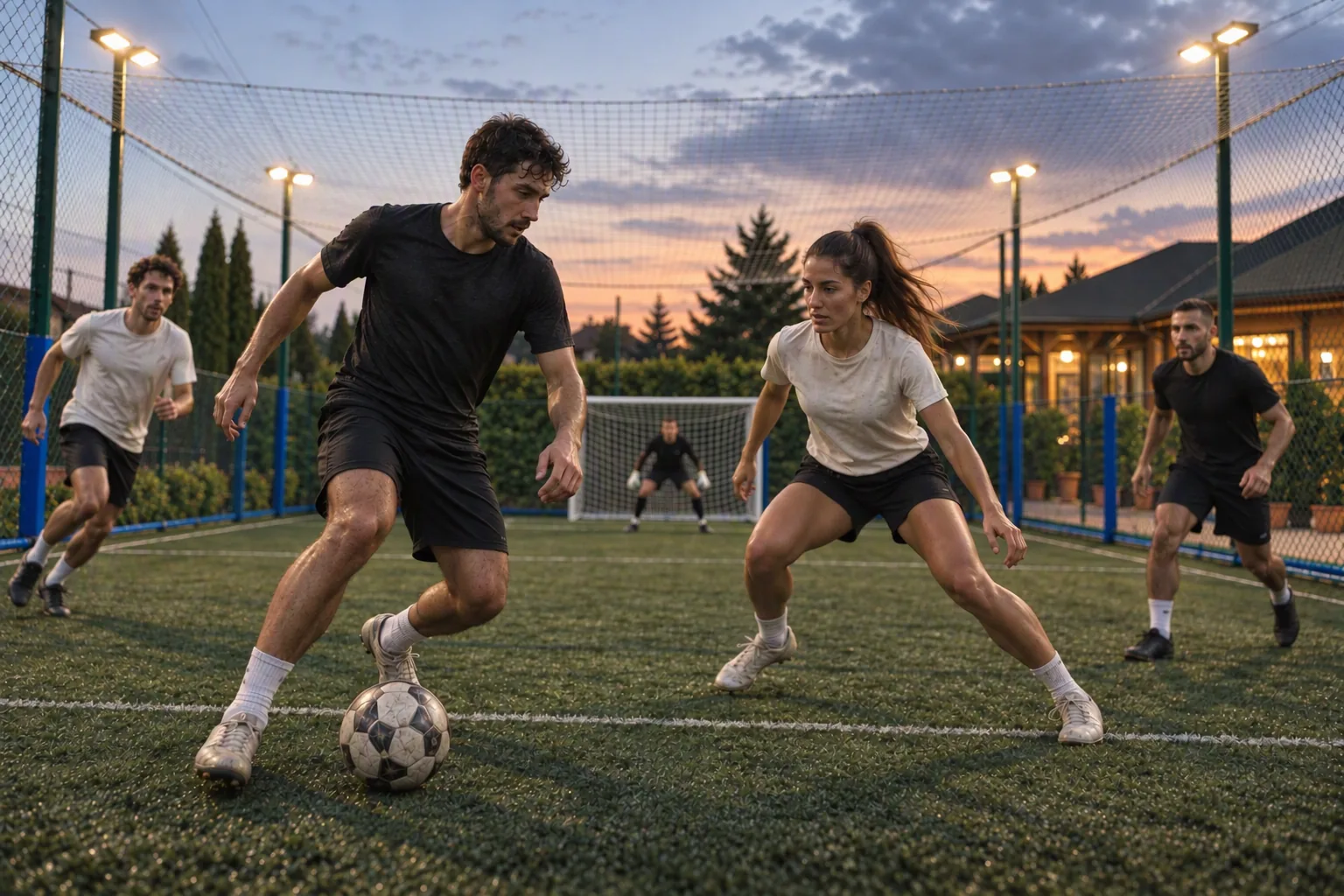 Five-a-side at dusk