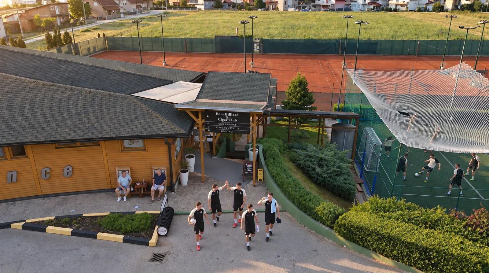 Players heading to the terrace after their game
