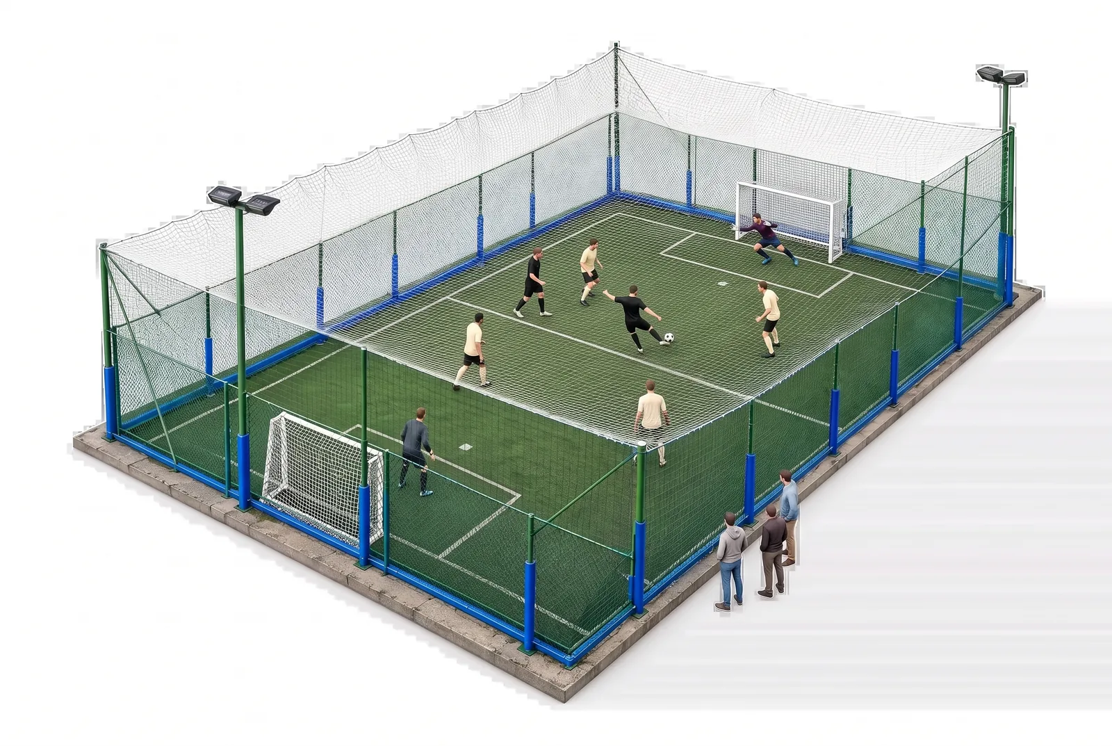 3D view of the cage with a match